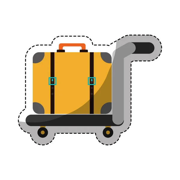 Handwagen mit Gepäck — Stockvektor