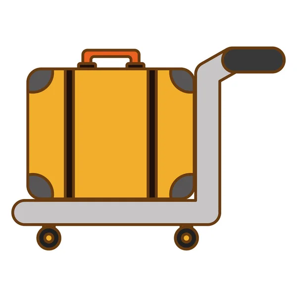 Hand trolley met Bagage — Stockvector