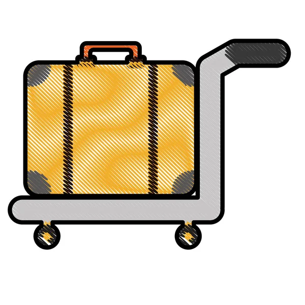 Ruční vozík se zavazadly — Stockový vektor