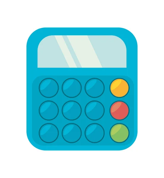 Blue calculator class supplie school — Stock Vector