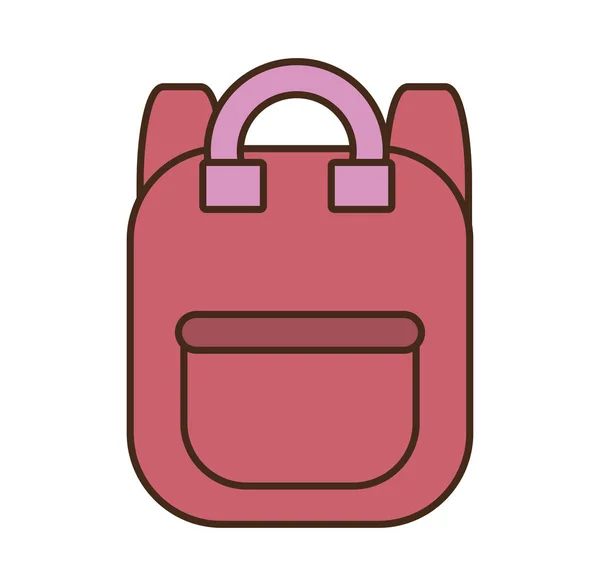 Drawing pink bag school pupil — Stock Vector