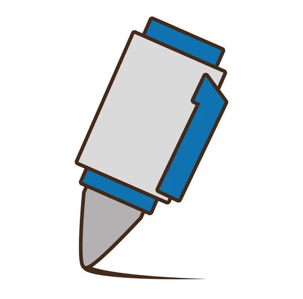 Disegno penna blu e bianco utensile scuola — Vettoriale Stock