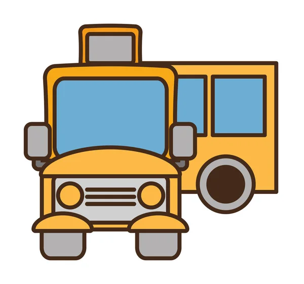 Desenho amarelo escola ônibus transporte alunos —  Vetores de Stock