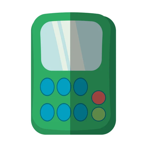 Calculadora verde clase suministros escuela sombra — Vector de stock
