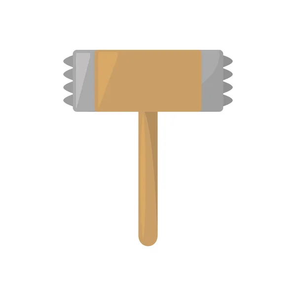 Cucina in acciaio martello di legno e utensili da cucina — Vettoriale Stock