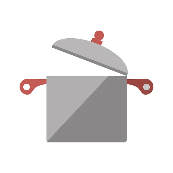 スチール ポット キッチンと調理器具の影 — ストックベクタ