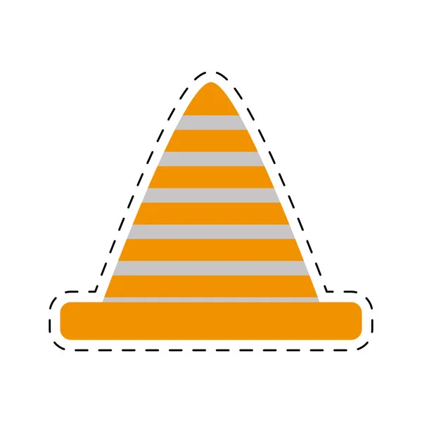 Traffic cone caution sign cut line — Stock Vector