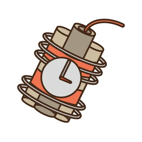 Dinamita de dibujos animados palos reloj minero — Vector de stock