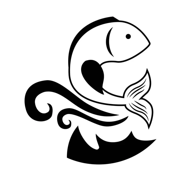 Icono de pescado marino — Archivo Imágenes Vectoriales