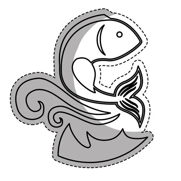 Meeresfisch-Ikone — Stockvektor