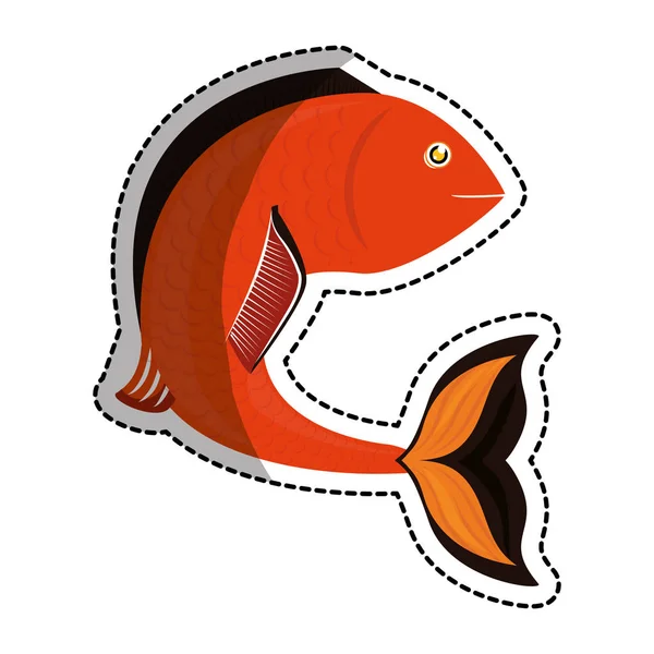 Icona del pesce marino — Vettoriale Stock