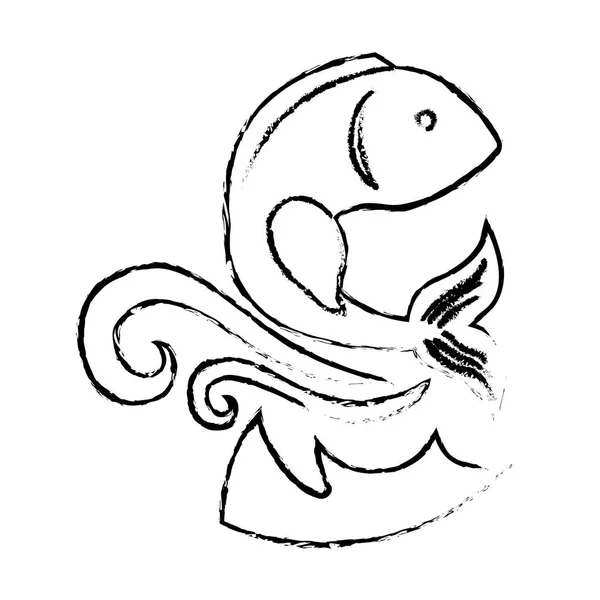 Icône poisson de mer — Image vectorielle