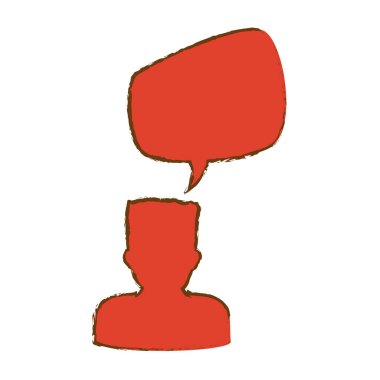 kişi ve konuşma balonu simgesinin