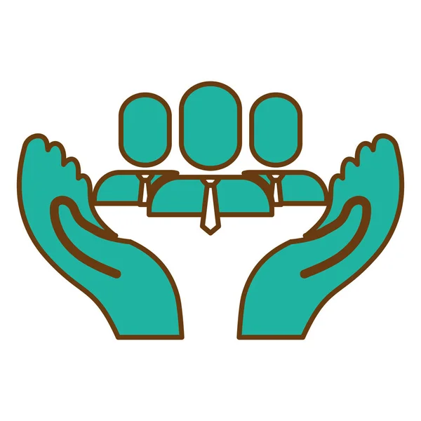 Händer och människor-ikonen — Stock vektor