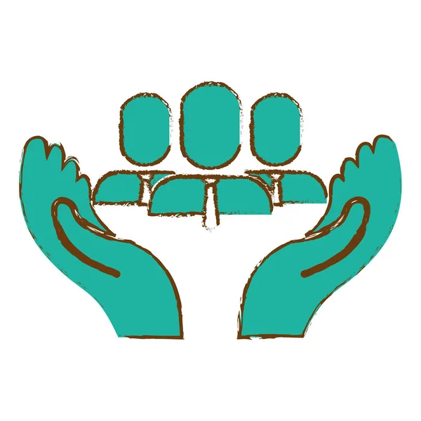 Händer och människor-ikonen — Stock vektor