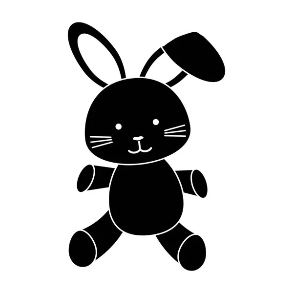 Icône en peluche lapin — Image vectorielle