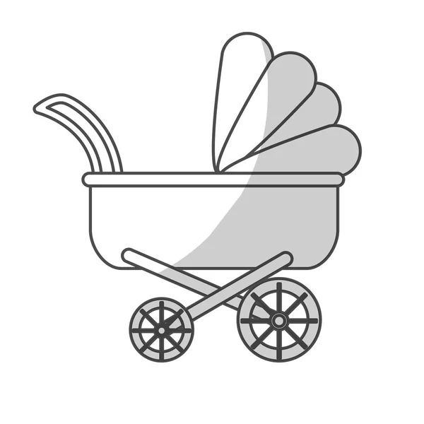 Baby babakocsi ikon kép — Stock Vector