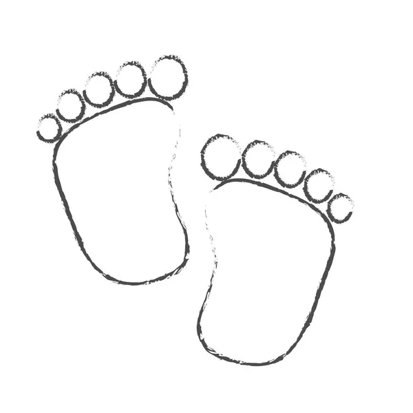 Icône pieds bébé — Image vectorielle