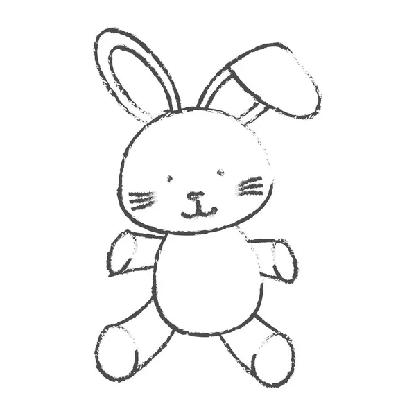 Icône en peluche lapin — Image vectorielle