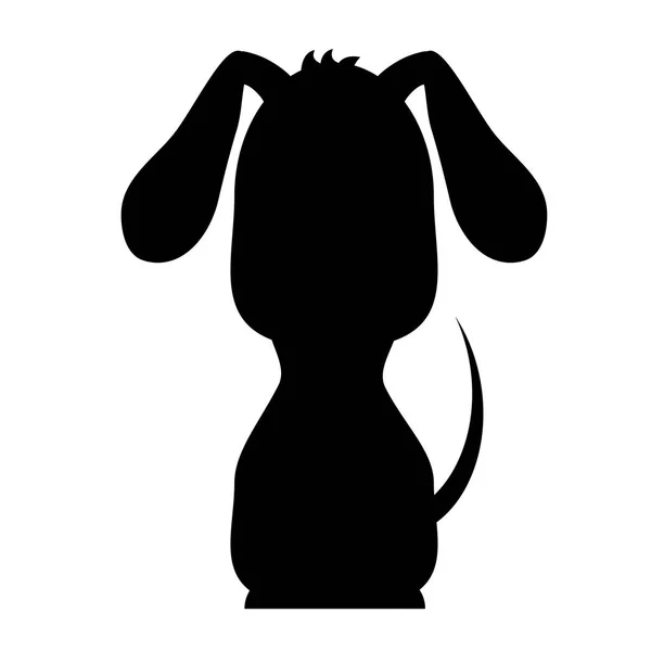 アイコンの犬のシルエット — ストックベクタ