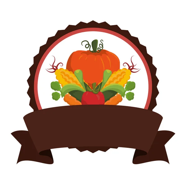 Organic food emblem icon image — Stock Vector