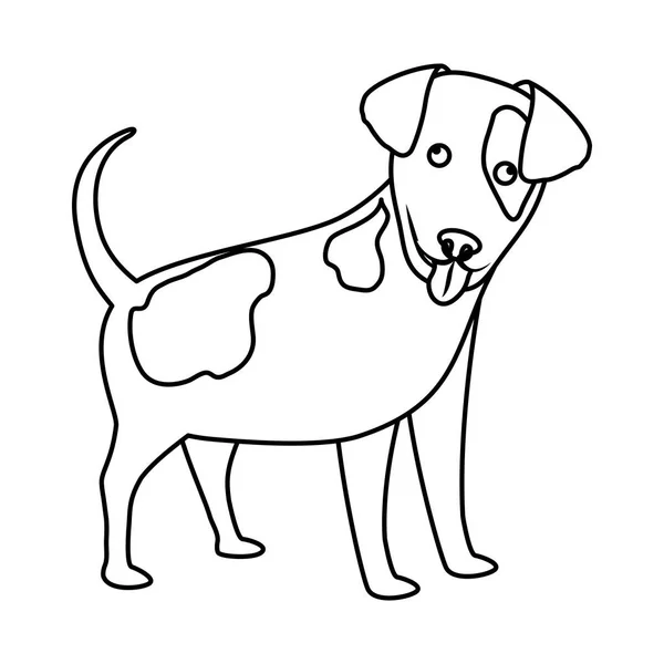 Lindo perro icono — Vector de stock