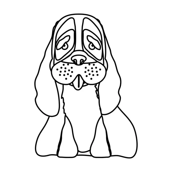 Icône chien mignon — Image vectorielle