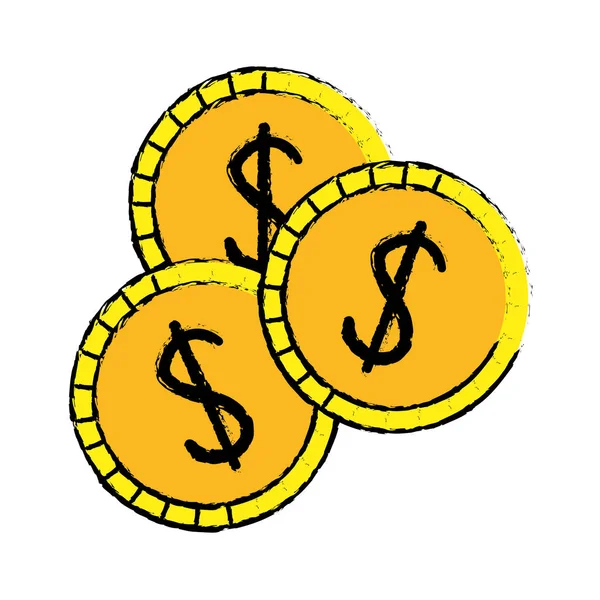 Złote monety ikona — Wektor stockowy