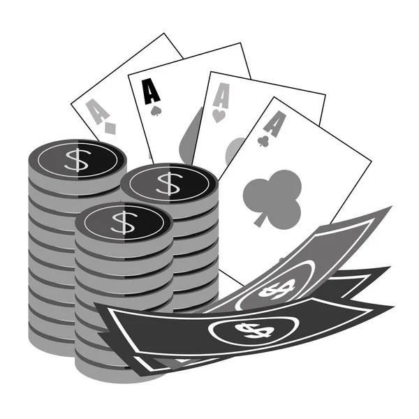 Ícone fichas casino — Vetor de Stock
