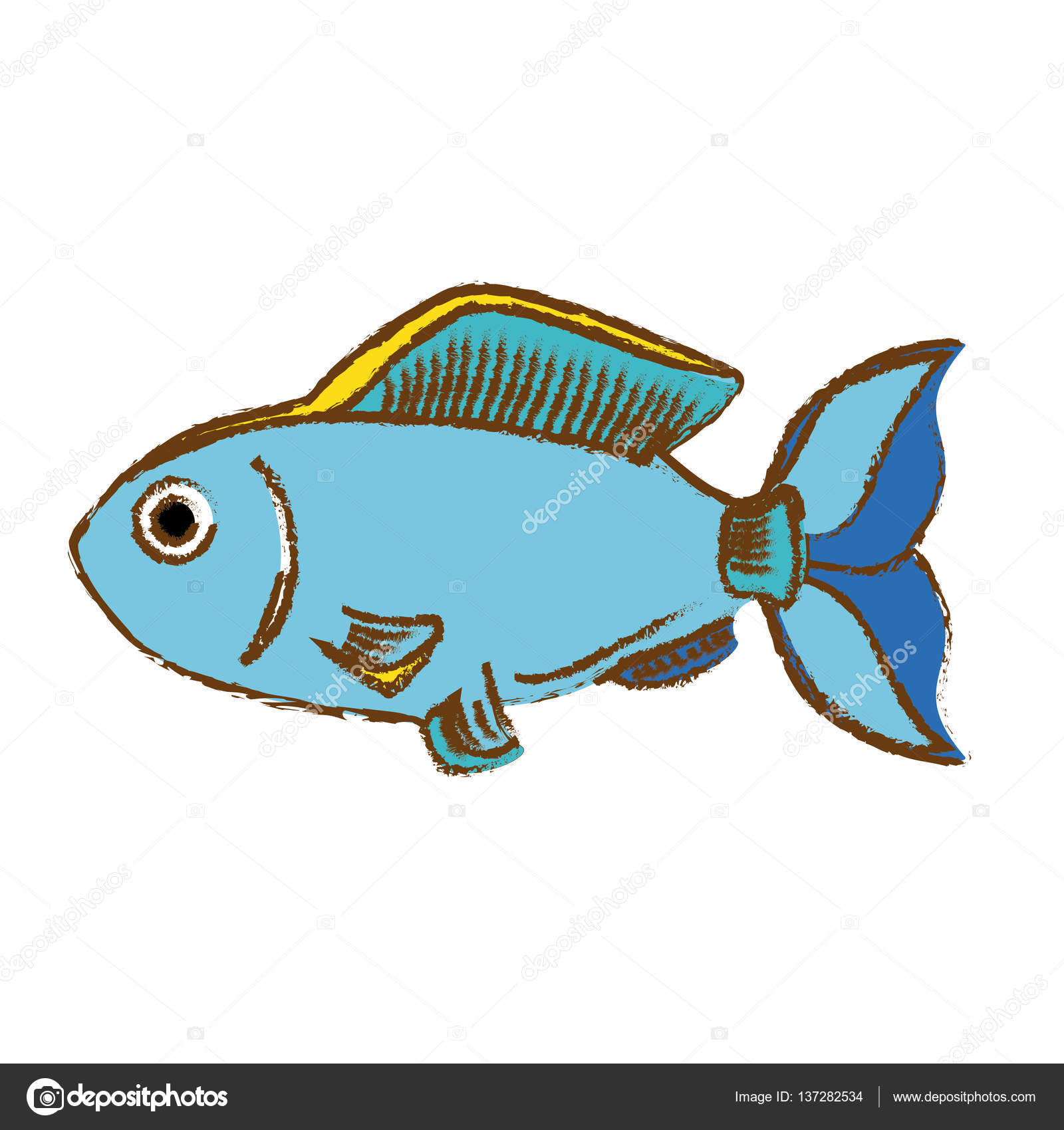 Disegno di illustrazione vettoriale di pesci colorati icona immagine — Vettoriali di djv