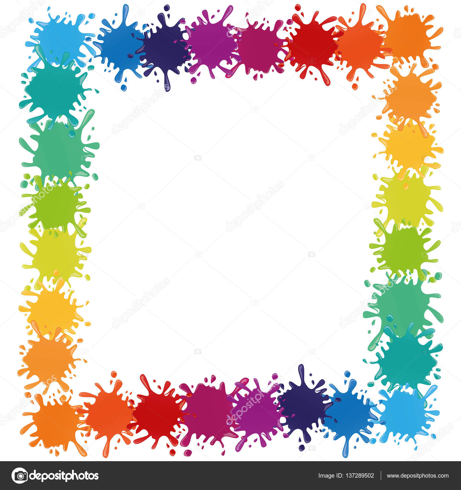 Colorful Paint Splatter Border