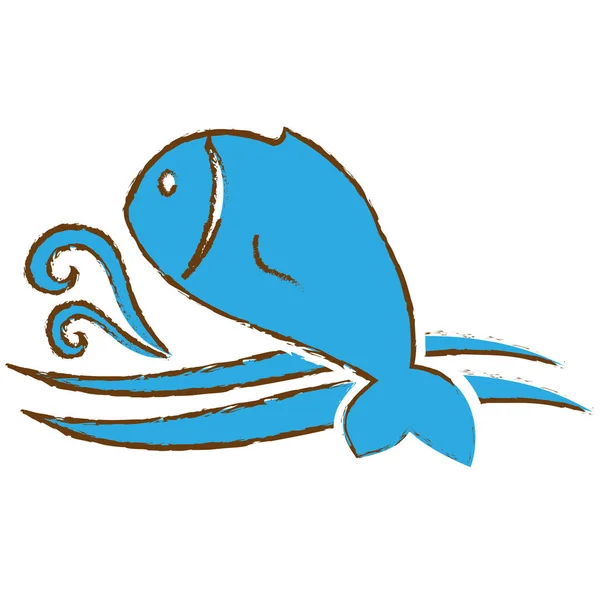 Imagen icono de pescado — Vector de stock