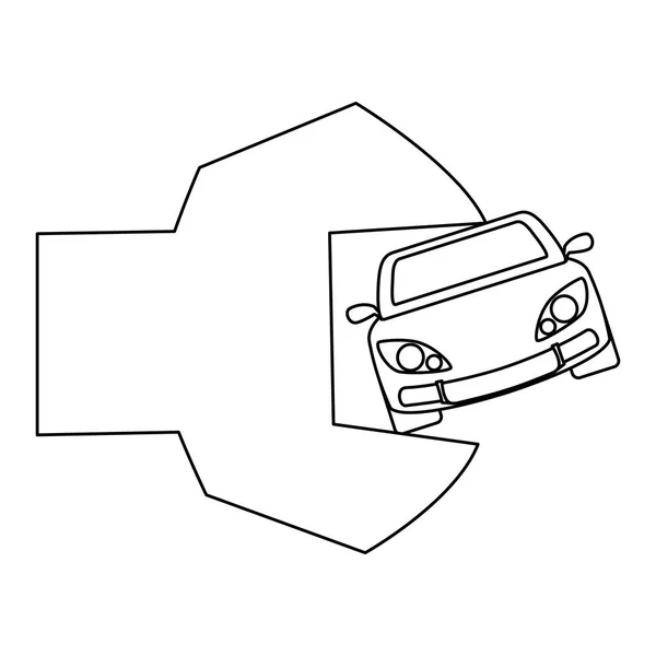 Coche taller de reparación emblema icono de la imagen — Vector de stock