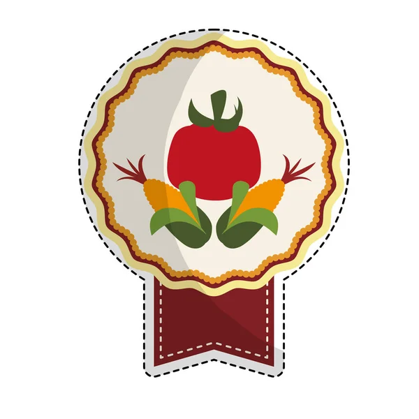 Légume biologique emblème icône image — Image vectorielle