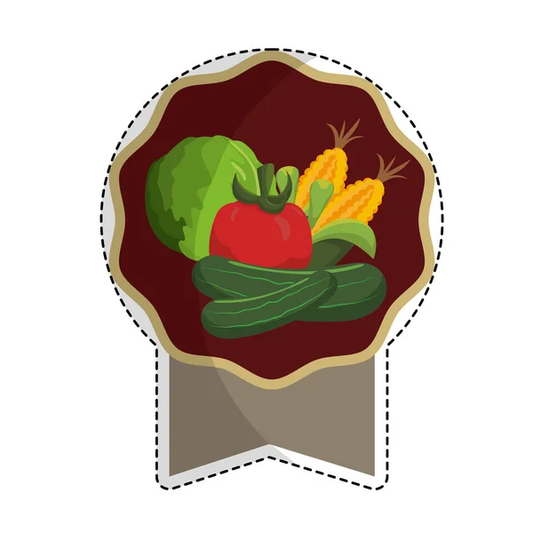 Vegetal orgânico ícone de emblema imagem — Vetor de Stock