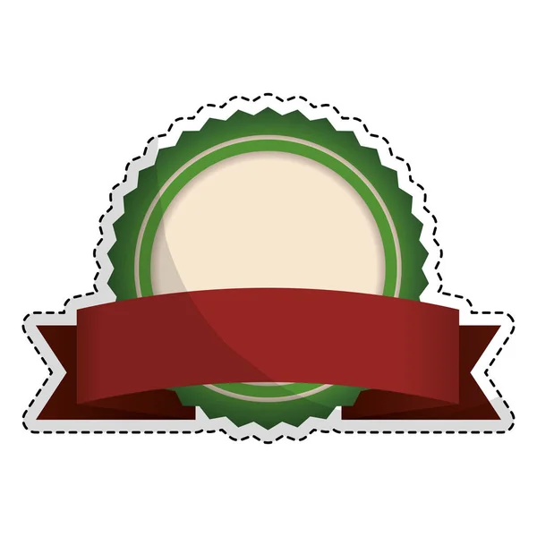 Icono del emblema redondo en blanco imagen — Vector de stock