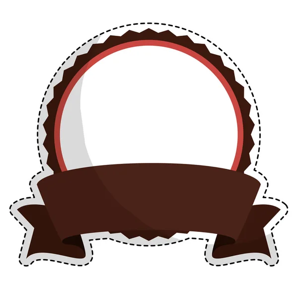 Imagem de ícone de emblema redondo em branco — Vetor de Stock