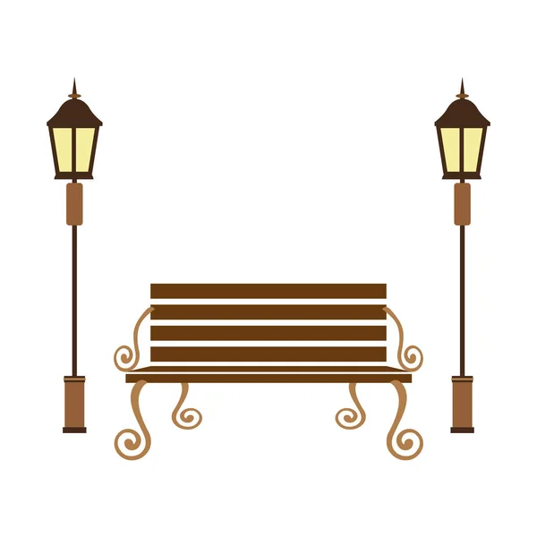 Park bänk ikonbild — Stock vektor