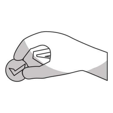 onay işareti ile el