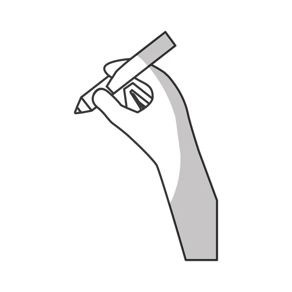 Mano con lápiz — Vector de stock