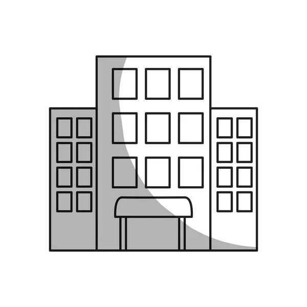 Obrázek ikony budovy hotelu — Stockový vektor