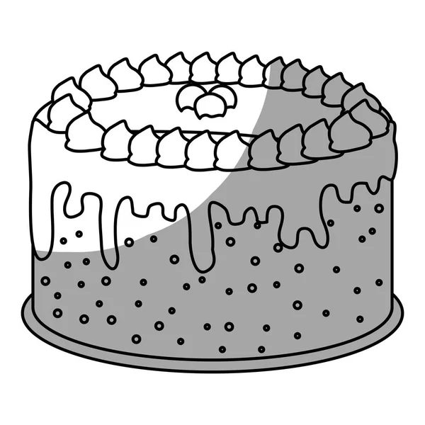 Украшенное изображение иконы торта — стоковый вектор