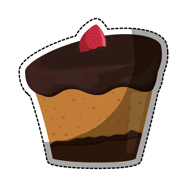 Image d'icône de pâtisserie gâteau embelli — Image vectorielle
