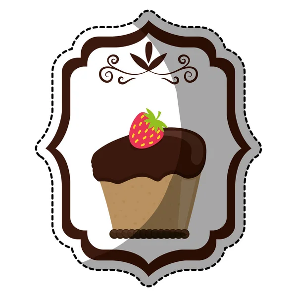 Embellecido pastel pastelería icono imagen — Vector de stock