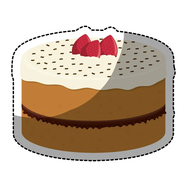 装飾されたケーキ菓子のアイコン画像 — ストックベクタ
