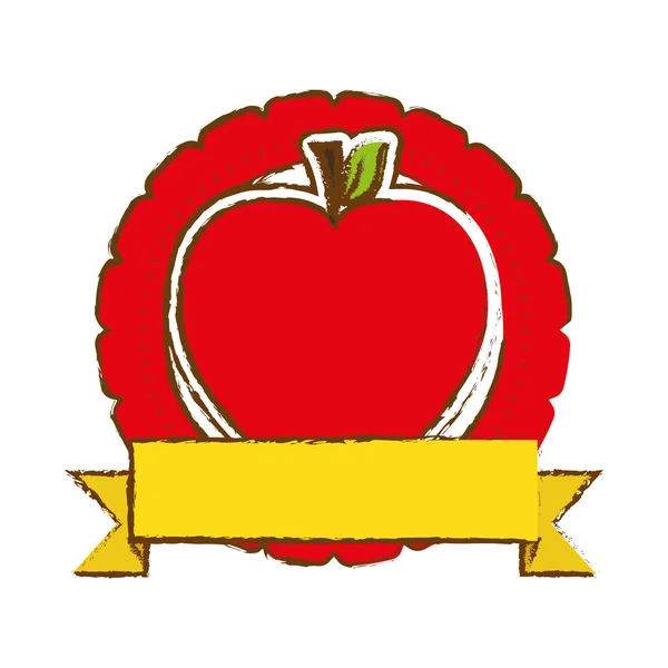 Imagen icono de manzana — Vector de stock