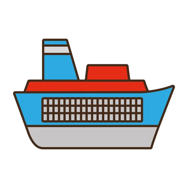 Dibujos animados barco viaje marítimo — Vector de stock