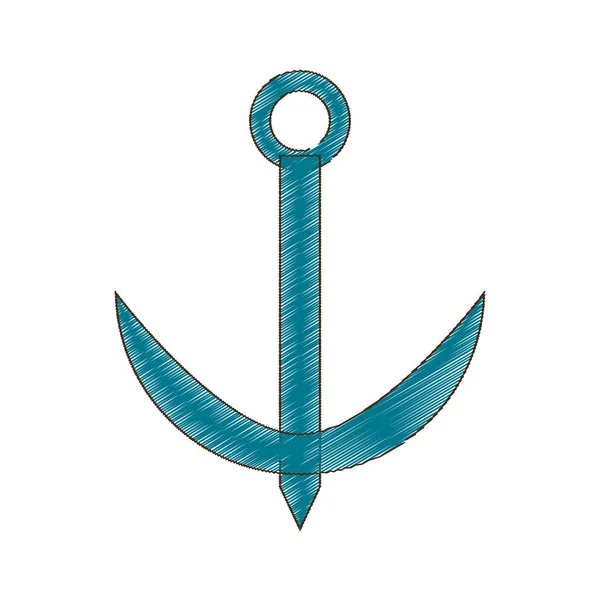 Disegno ancora nautico viaggio marittimo — Vettoriale Stock