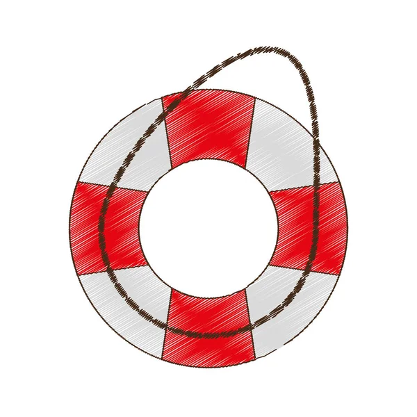 Drawing life buoy safety travel — Stock Vector