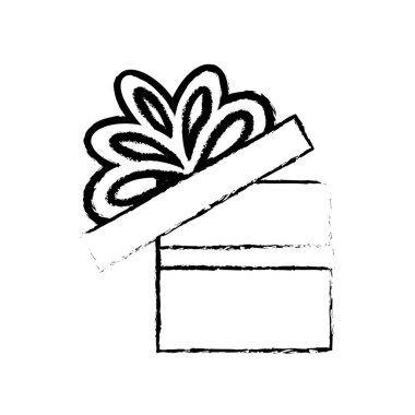 Açık hediye kutusu şerit yay parti kroki